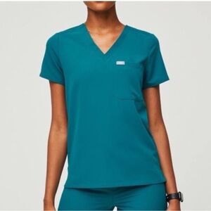 Figs Pacific Blue Catarina One Pocket Scrub Top Size XL NWT